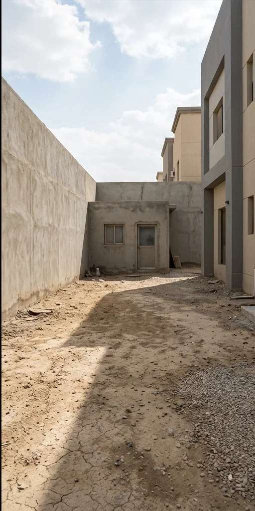 حديقة فيلا في الرياض قبل التنسيق