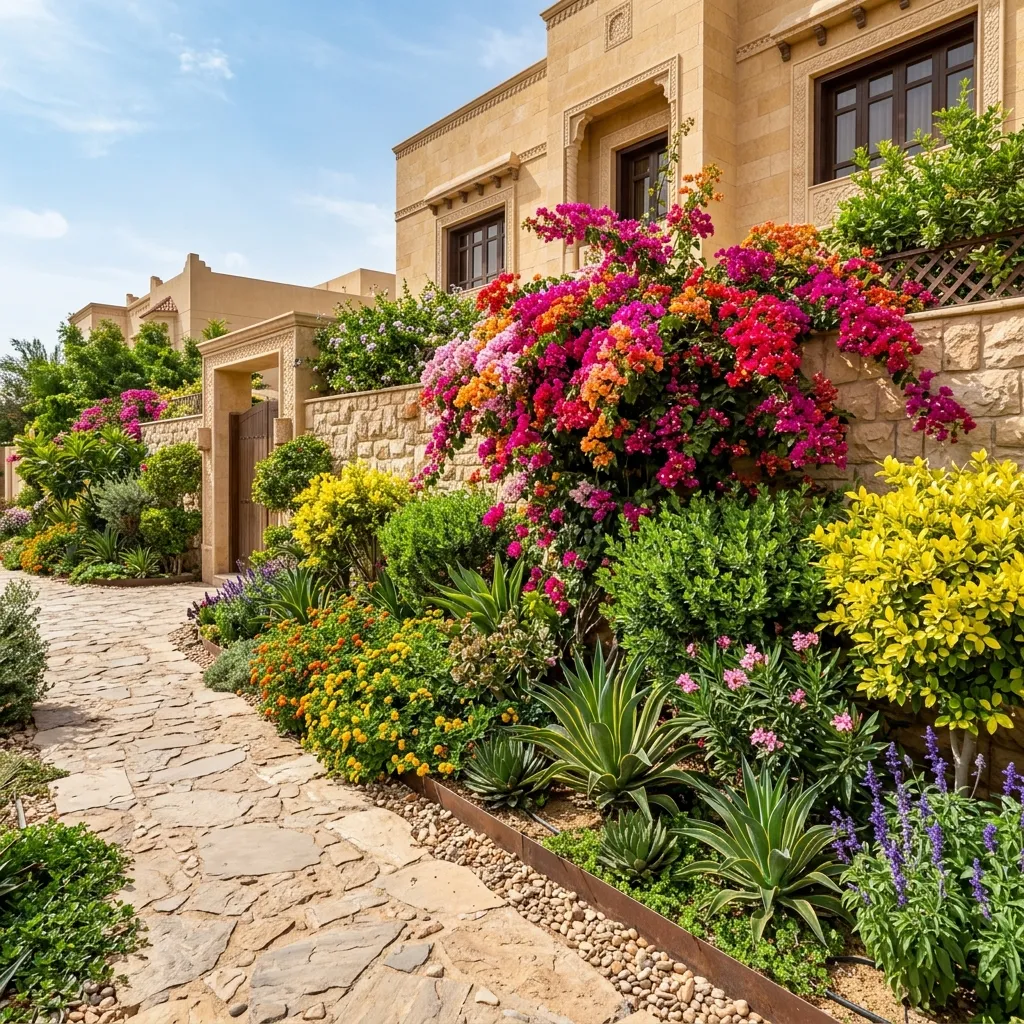 زراعة نباتات حول النجيل الطبيعي